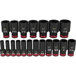 Milwaukee 49-66-7012 SHOCKWAVE 1/2" Impact Duty SAE Socket Set - 19 PC Tools & Equipment 11 Milwaukee 49-66-7012 SHOCKWAVE 1/2