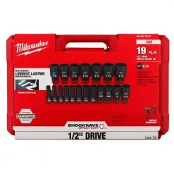 Milwaukee 49-66-7012 SHOCKWAVE 1/2" Impact Duty SAE Socket Set - 19 PC Tools & Equipment 14 Milwaukee 49-66-7012 SHOCKWAVE 1/2