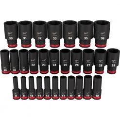 Milwaukee 49-66-7015 SHOCKWAVE 1/2" Drive Metric 6 Point Impact Socket Set - 29PC | Automotive & Hand Tools 21 Milwaukee 49-66-7015 SHOCKWAVE 1/2