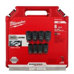 Milwaukee 49-66-7018 SHOCKWAVE Impact Duty 3/4" SAE 6 Point Socket Set - 8PC 13 Milwaukee 49-66-7018 SHOCKWAVE Impact Duty 3/4