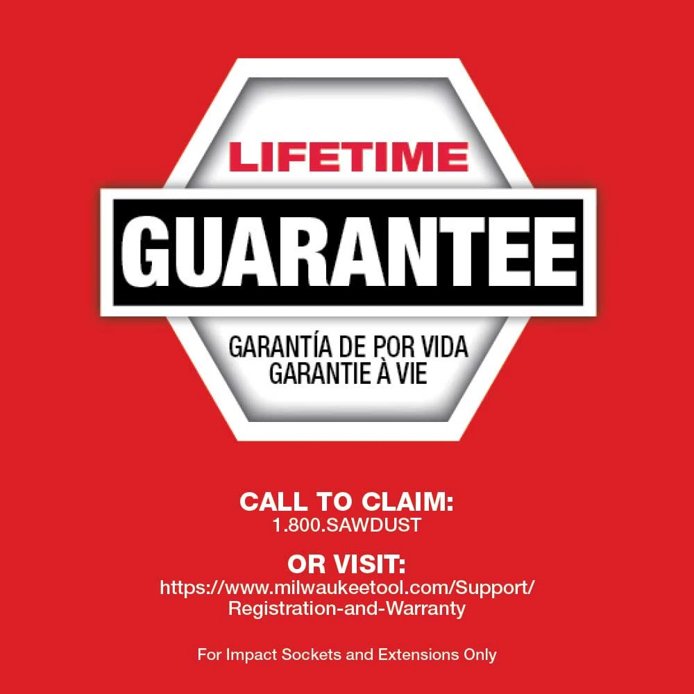 Milwaukee 49-66-7018 SHOCKWAVE Impact Duty 3/4" SAE 6 Point Socket Set - 8PC 10 Milwaukee 49-66-7018 SHOCKWAVE Impact Duty 3/4" SAE 6 Point Socket Set - 8PC