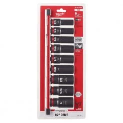 Milwaukee 49-66-7022 SHOCKWAVE 1/2" Drive SAE 6 Point Socket Set - 9PC Tools & Equipment