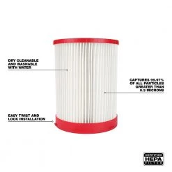 Tools & Equipment Milwaukee 49-90-1977 Large Wet/Dry Vacuum HEPA Filter