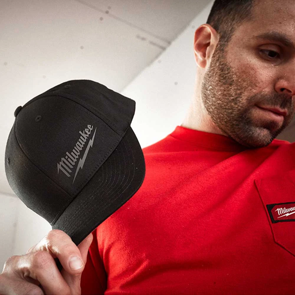 Milwaukee 504B-LXL FlexFit Lightweight Fitted Hat Black - L/XL 5 Milwaukee 504B-LXL FlexFit Lightweight Fitted Hat Black - L/XL