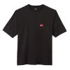 Tools & Equipment Milwaukee 601B-L Heavy Duty Pocket T-Shirt Short Sleeve Black - Large