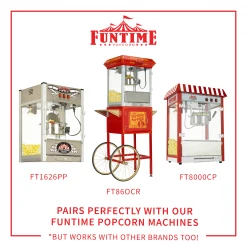 FunTime FT812 8-Ounce 3-in-1 Popcorn Portion Movie Pouch Kit - 12pk