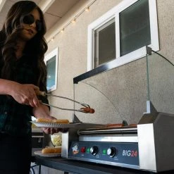 FunTime Home Goods Roller Dog RDB24SS Commercial 24 Hot Dog 9 Roller Grill Cooker Machine