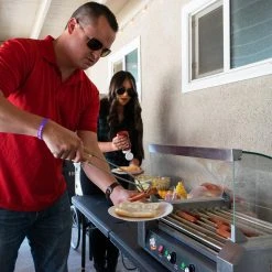 FunTime Home Goods Roller Dog RDB24SS Commercial 24 Hot Dog 9 Roller Grill Cooker Machine