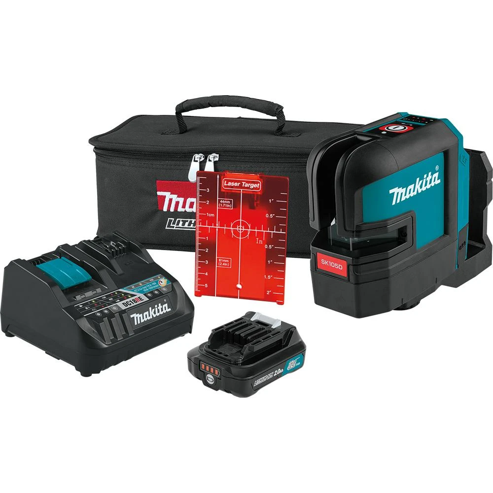 Makita SK105DNAX 12V 2.0Ah Max CXT Cordless Self-Leveling Red Beam Laser Kit 3 Makita SK105DNAX 12V 2.0Ah Max CXT Cordless Self-Leveling Red Beam Laser Kit