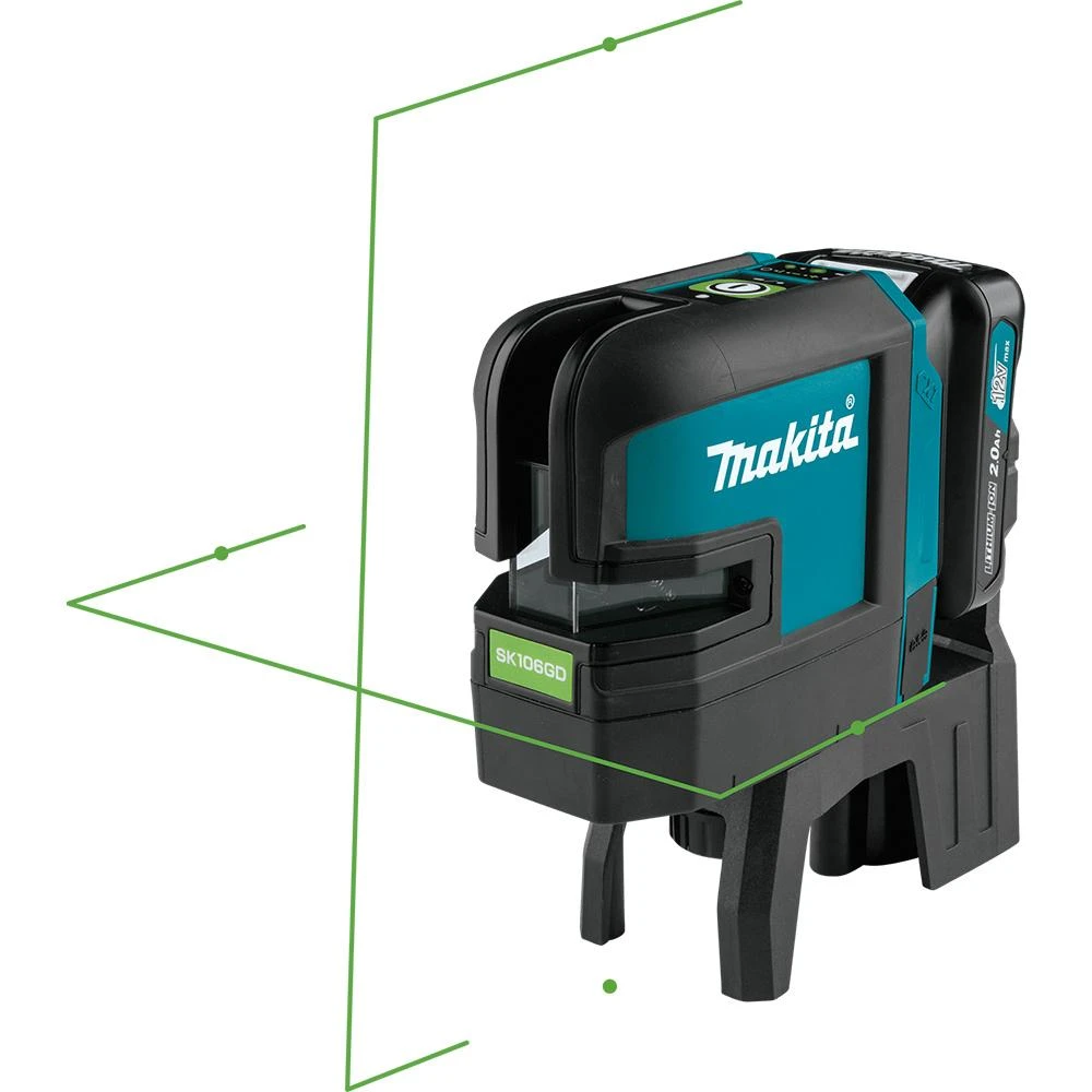 Makita SK106GDNAX 12 Volt CXT Cordless Self-Leveling 4 Point Green Laser Kit Tools & Equipment 4 Makita SK106GDNAX 12 Volt CXT Cordless Self-Leveling 4 Point Green Laser Kit Tools & Equipment