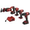 Skil CB739601 20V 4-Tool Combo Kit - Drill,Impact Driver,Reciprocating Saw,Light