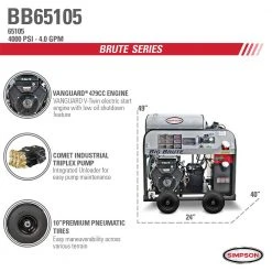 SIMPSON BB65105 4,000-Psi 4.0-Gpm Pressure Washer Big Brute By VANGUARD - 65105