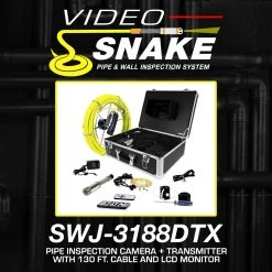 Video Snake SWJ-3188DTX 130' Pipe Inspection Color LED Camera W/ Transmitter Tools & Equipment