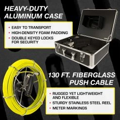 Video Snake SWJ-3188DTX 130' Pipe Inspection Color LED Camera W/ Transmitter Tools & Equipment