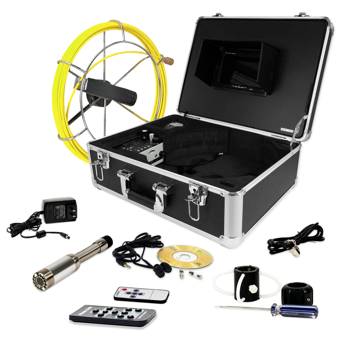 Video Snake SWJ-3188DT 65' Pipe Inspection Color LED Camera with Transmitter - Professional Diagnostic Tool 3 Video Snake SWJ-3188DT 65' Pipe Inspection Color LED Camera W/ Transmitter