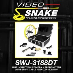 Video Snake SWJ-3188DT 65' Pipe Inspection Color LED Camera W/ Transmitter