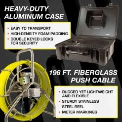 Tools & Equipment Video Snake 3388T 196' Self Leveling Pipe Inspection Camera W/ Transmitter
