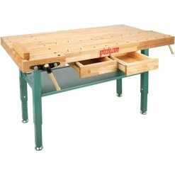 Grizzly T10157 Heavy-Duty Oak Workbench With Steel Legs Tools & Equipment