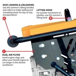 Tomahawk Power JX60H 3 HP Vibratory Rammer Tamper With Honda GX100 Engine 3350 Lbs/ft