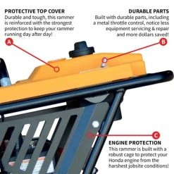 Tomahawk Power JX60H 3 HP Vibratory Rammer Tamper With Honda GX100 Engine 3350 Lbs/ft
