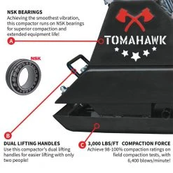 Tools & Equipment Tomahawk Power TPC80H 5.5 HP GX160 Honda Vibratory Plate Soil Compactor Tamper