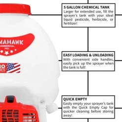 Tomahawk Power TPS25-PRO 5 Gallon Gas Power Backpack Pesticide Outdoor Sprayers