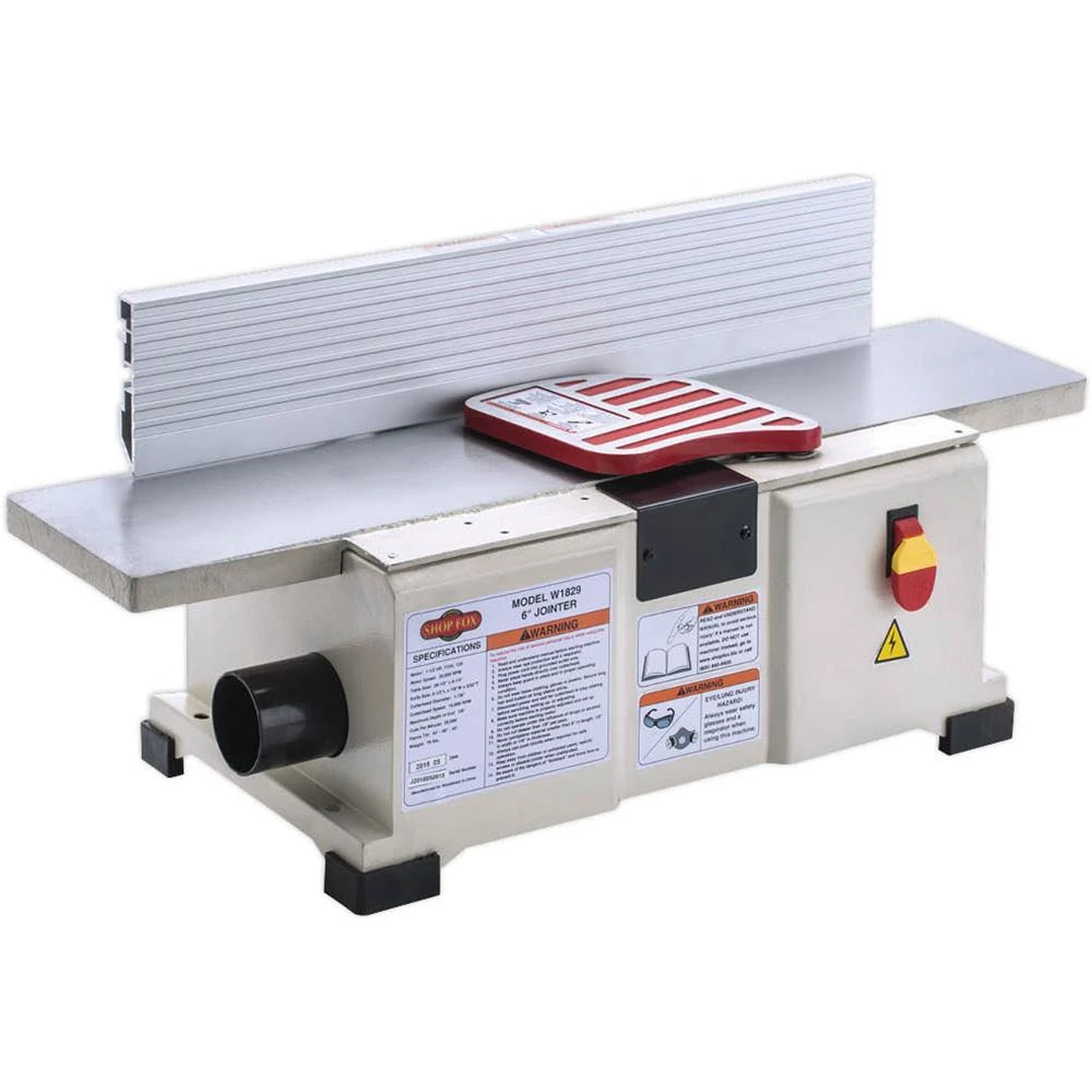 Tools & Equipment Shop Fox W1829 6" Benchtop Jointer 10,000 Rpm 2-Knife Cutterhead 20000 Cuts/M 8 Tools & Equipment Shop Fox W1829 6" Benchtop Jointer 10,000 Rpm 2-Knife Cutterhead 20000 Cuts/M