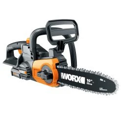 Lawn & Outdoor Power WORX WG322 20-Volt 10-Inch PowerShare Cordless Auto-Tension Oil Tank Chainsaw