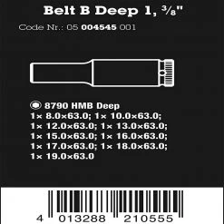 Wera 05004545001 Belt B 3/8" Drive Deep Durable Socket Set - 9 PC Tools & Equipment