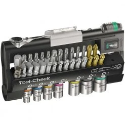 Tools & Equipment Wera 05073220001 Tool Check 1 SB 1/4" Compact Ergonomic Ratchet Set - 38 PC