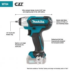 Makita WT04Z 12 Volt 1/4 Inch Square CXT Cordless Impact Wrench, Bare Tool Tools & Equipment