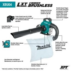 Makita XBU04ZV 18V X2 36V LXT Li-Ion Cordless Blower W/ Attachments - Bare Tool Lawn & Outdoor Power