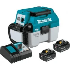 Tools & Equipment Makita XCV11T 18 Volt 5.0Ah X2 LXT 2 Gallon HEPA Wet/Dry Dust Vacuum Kit