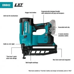Makita XNB02RJ 18 Volt 2-1/2 Inch 2.0Ah 16 Gauge Straight Finish Nailer Kit