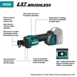 Tools & Equipment Makita XOC02Z 18V LXT Brushless Cordless Cut-Out Tool AWS Capable - Bare Tool