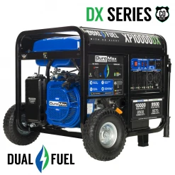 Dual Fuel Generators DuroMax XP10000DX 10,000 Watt Dual Fuel Gas Propane Portable Generator W/ CO Alert