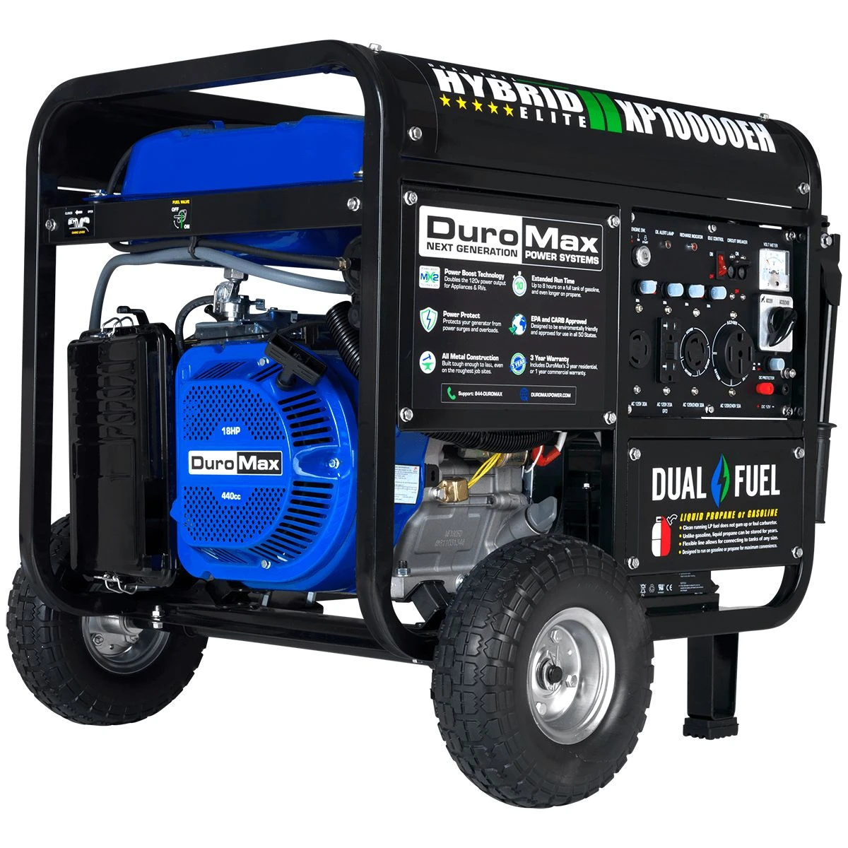 DuroMax XP10000EH 10,000 Watt Portable Dual Fuel Gas Propane Generator – Reliable Home & Jobsite Power 3 DuroMax XP10000EH 10,000 Watt Portable Dual Fuel Gas Propane Generator