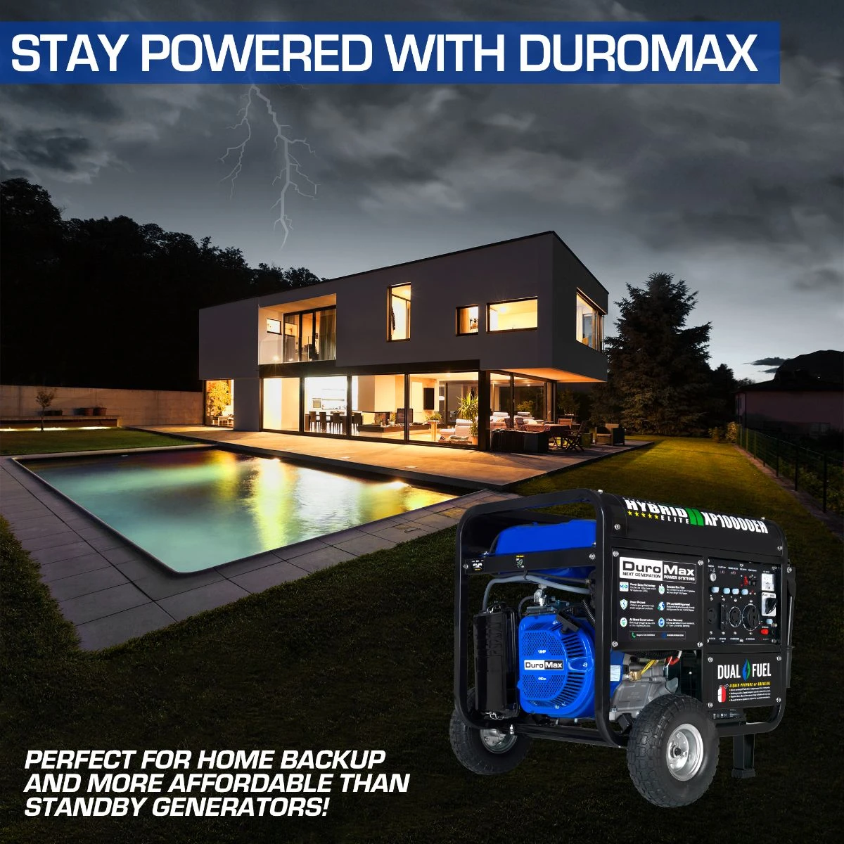 DuroMax XP10000EH 10,000 Watt Portable Dual Fuel Gas Propane Generator – Reliable Home & Jobsite Power 12 DuroMax XP10000EH 10,000 Watt Portable Dual Fuel Gas Propane Generator
