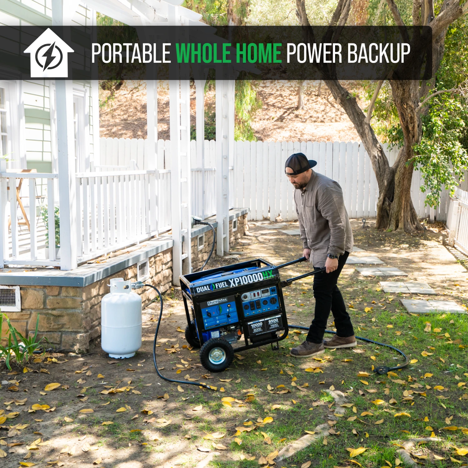 DuroMax XP10000HX 10,000 Watt Portable Dual Fuel Generator - Gas & Propane - CO Alert Technology 6 Dual Fuel Generators DuroMax XP10000HX 10,000 Watt Portable Dual Fuel Gas Propane CO Alert Generator