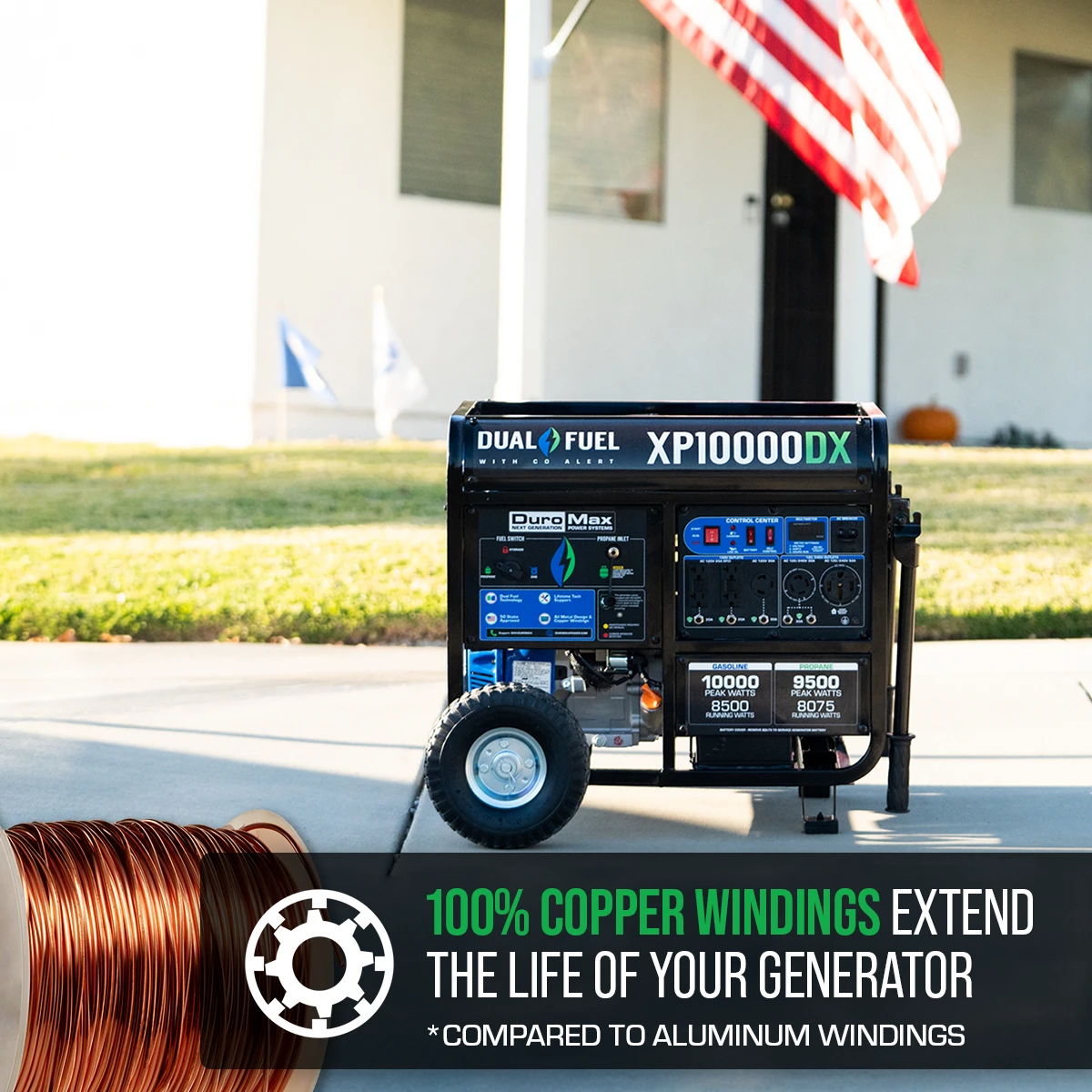DuroMax XP10000X 10,000 Watt Gasoline Portable Generator with CO Alert - Reliable Home Backup & Jobsite Power 10 DuroMax XP10000X 10,000 Watt Gasoline Portable Generator W/ CO Alert Gasoline Generators
