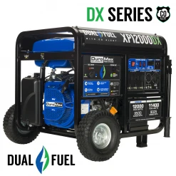 Dual Fuel Generators DuroMax XP12000DX 12,000 Watt Dual Fuel Gas Propane Portable Generator W/ CO Alert