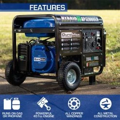 DuroMax XP12000EH 12,000 Watt Portable Dual Fuel Gas Propane Generator Dual Fuel Generators