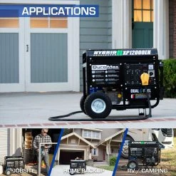 DuroMax XP12000EH 12,000-Watt Portable Dual Fuel Generator - Gas & Propane Powered - Home & Jobsite Backup 21 DuroMax XP12000EH 12,000 Watt Portable Dual Fuel Gas Propane Generator Dual Fuel Generators