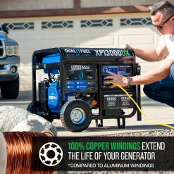 DuroMax XP13000DX 13,000 Watt Dual Fuel Gas & Propane Portable Generator with CO Alert - Reliable Home Backup & Jobsite Power 21 Dual Fuel Generators DuroMax XP13000DX 13,000 Watt Dual Fuel Gas Propane Portable Generator W/ CO Alert