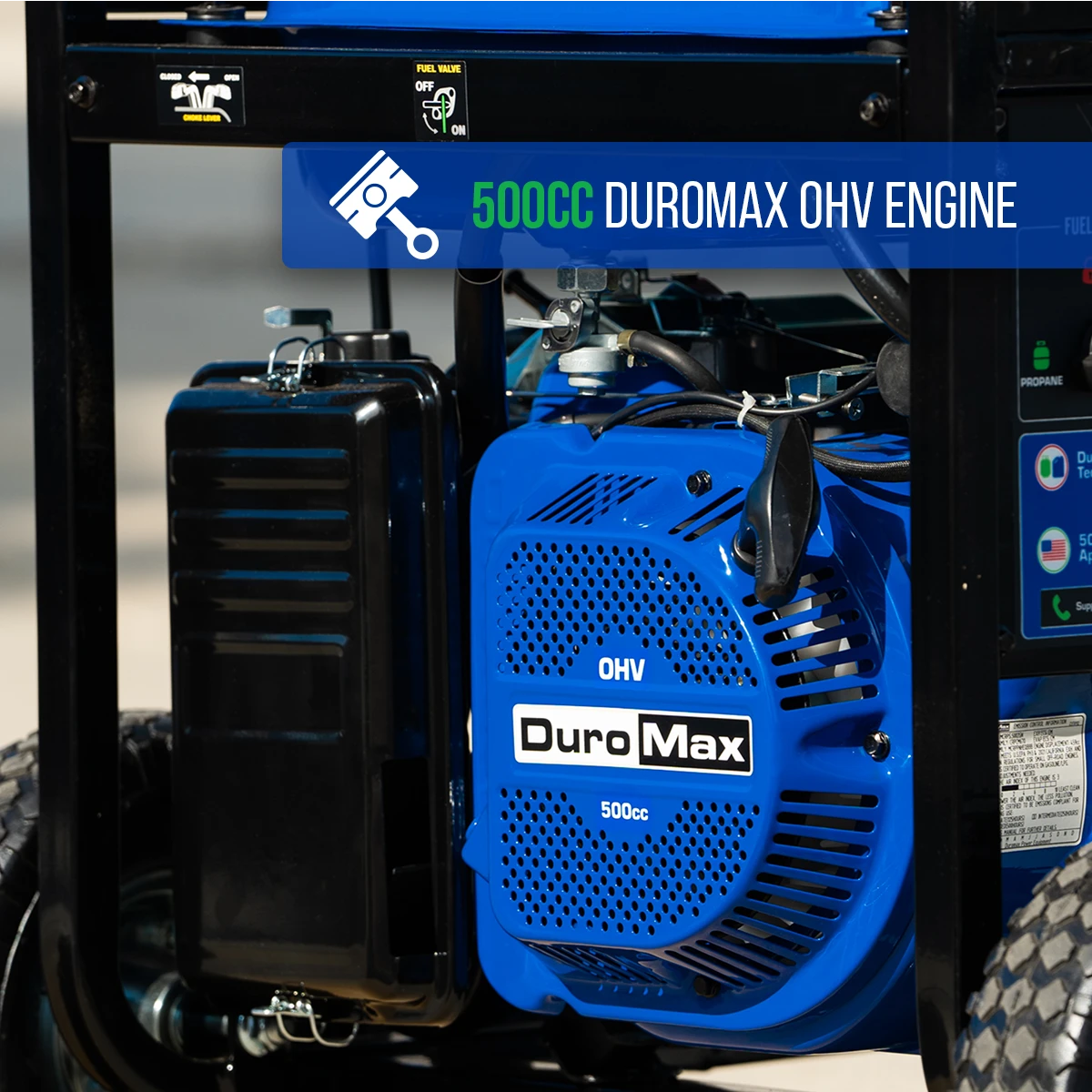 DuroMax XP13000DX 13,000 Watt Dual Fuel Gas & Propane Portable Generator with CO Alert - Reliable Home Backup & Jobsite Power 13 Dual Fuel Generators DuroMax XP13000DX 13,000 Watt Dual Fuel Gas Propane Portable Generator W/ CO Alert