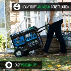 DuroMax XP13000HXT 13,000 Watt Tri-Fuel Portable Generator with CO Alert & Electric Start 25 Gasoline Generators DuroMax XP13000HXT 13,000 Watt Electric Start Tri-Fuel Portable Generator W/ CO Alert