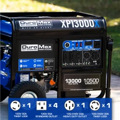 Gasoline Generators DuroMax XP13000X 13,000 Watt Gasoline Portable Generator W/ CO Alert