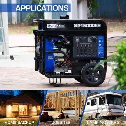 Dual Fuel Generators DuroMax XP15000EH 15,000 Watt Portable Dual Fuel Gas Propane Generator