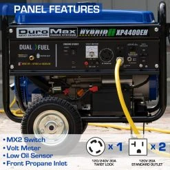 DuroMax XP4400EH 4400-Watt Portable Dual Fuel Generator - Gas & Propane Powered 14 Dual Fuel Generators DuroMax XP4400EH 4,400 Watt Portable Dual Fuel Gas Propane Generator