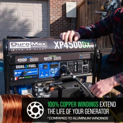 DuroMax XP4500DX 4,500 Watt Dual Fuel Gas Propane Portable Generator W/ CO Alert Dual Fuel Generators